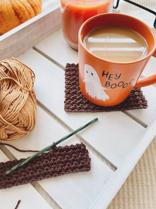 Crochet Moss Stitch Coaster