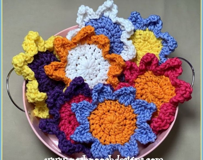 Crochet Flower Scrubby