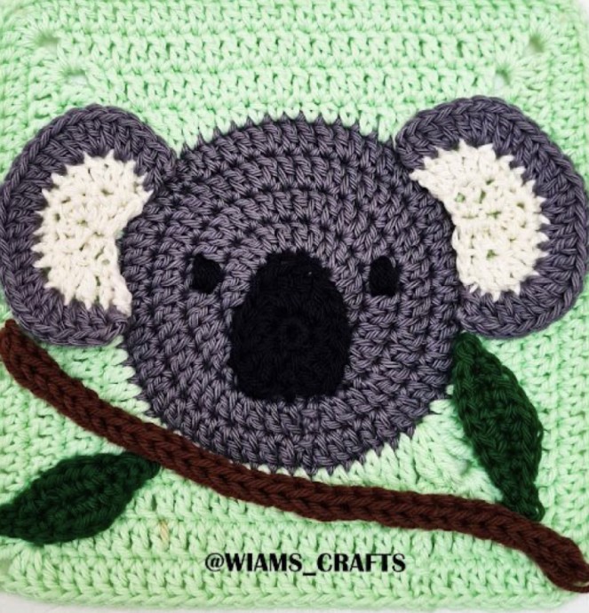 Crochet Koala Granny Square (Free Pattern)