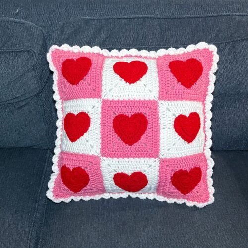 Crochet Heart Pillow