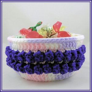 Crochet Popcorn Candy Dish