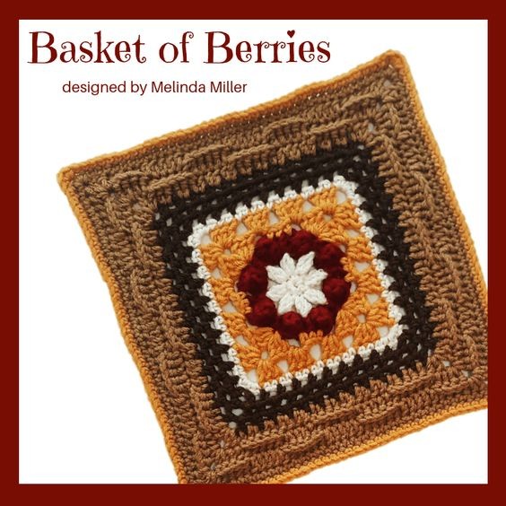 Crochet Basket of Berries Afghan Square