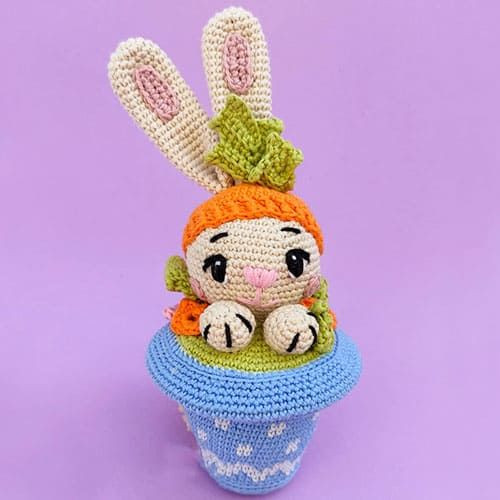 Crochet Bunny in Flowerpot Amigurumi