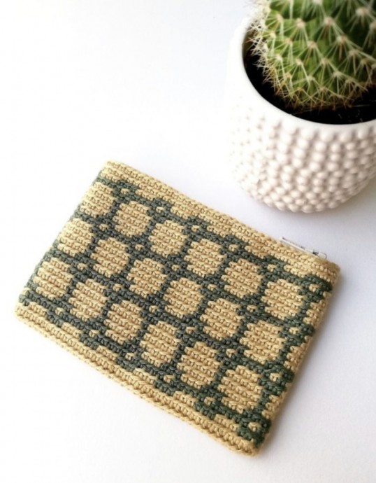 Crochet Tapestry Zipper Pouch (Free Pattern)