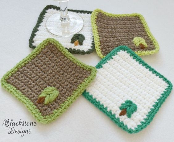 Crochet Little Tree Coasters