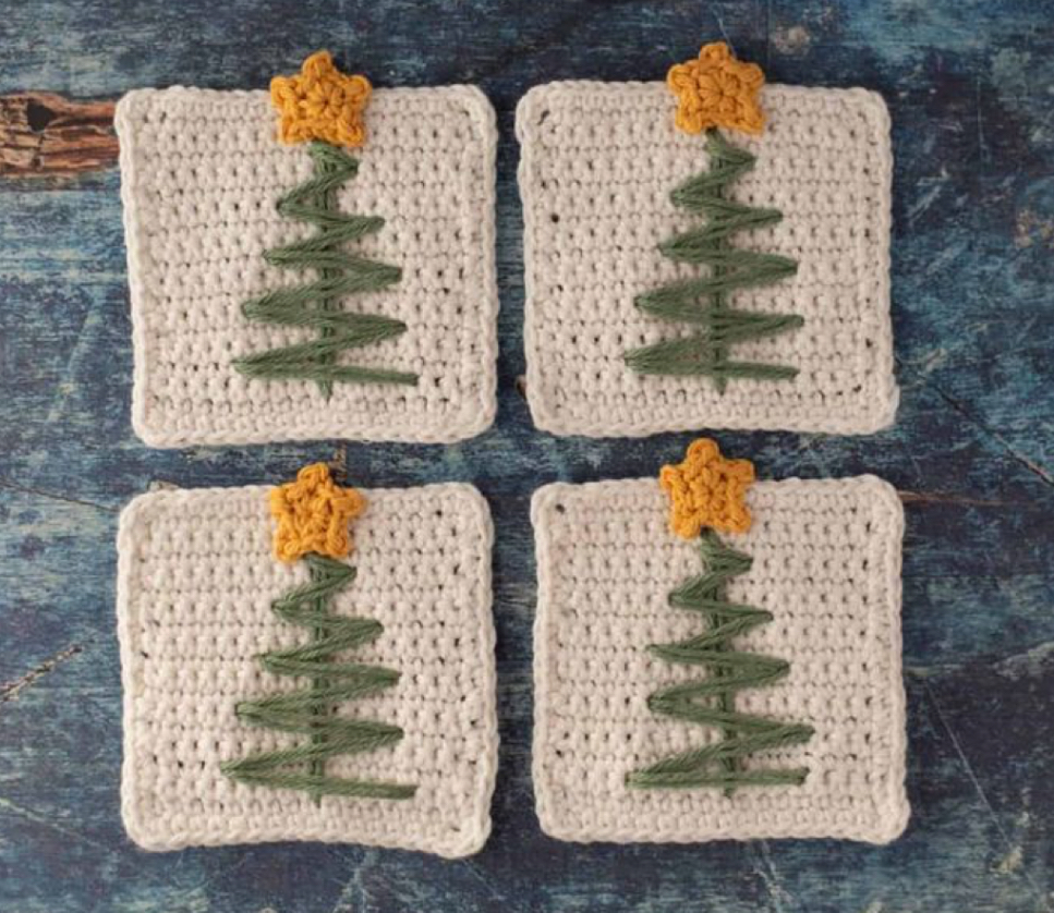 Crochet Christmas Tree Coasters – FREE CROCHET PATTERN — Craftorator