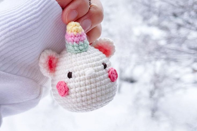 Crochet Unicorn Keychain Amigurumi