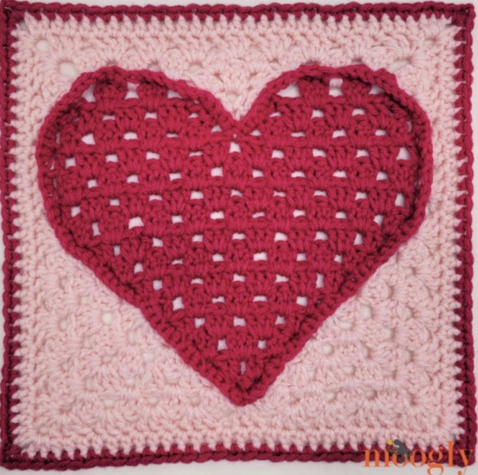 Heart Filled Square Crochet Pattern (FREE)