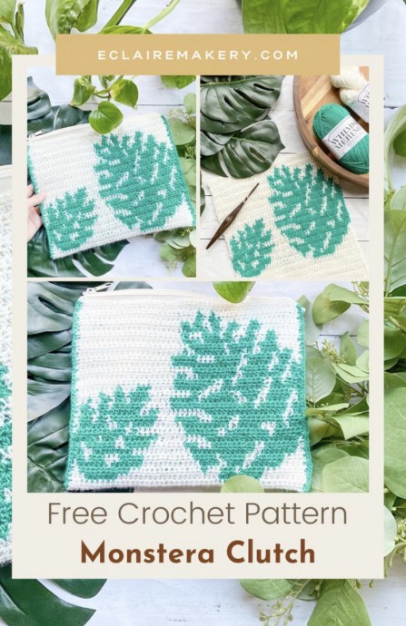 Monstera Clutch: Free Tapestry Crochet Purse Pattern