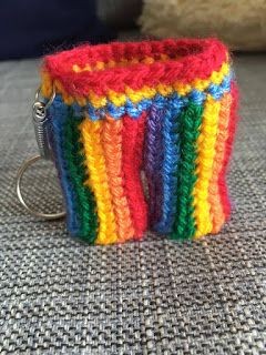 Crochet Rainbow Shorts Keyring