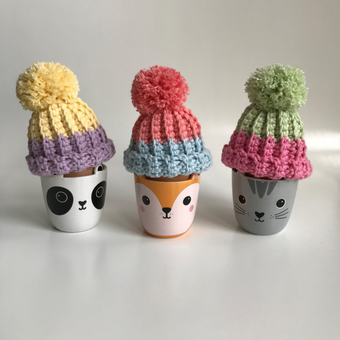 Crochet Bobble Hat Egg Cosies