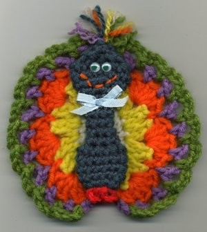 Crochet Peacock Fridgie