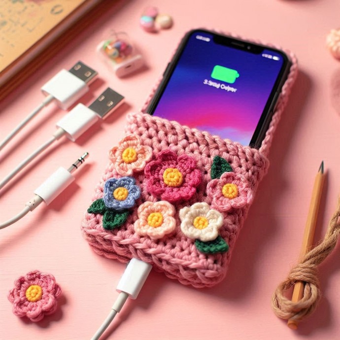 Crochet Floral Phone Case