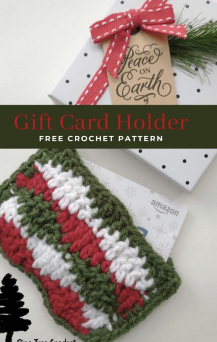 Crochet Holiday Waves Gift Card Holder (Free Pattern)
