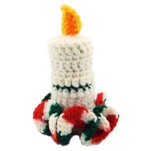 Crochet Ruffled Christmas Candle