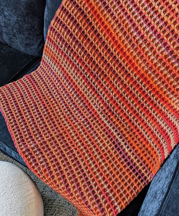 Crochet Waffle Stitch Blanket