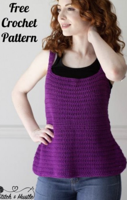 Lakefront Peplum Top Free Crochet Pattern