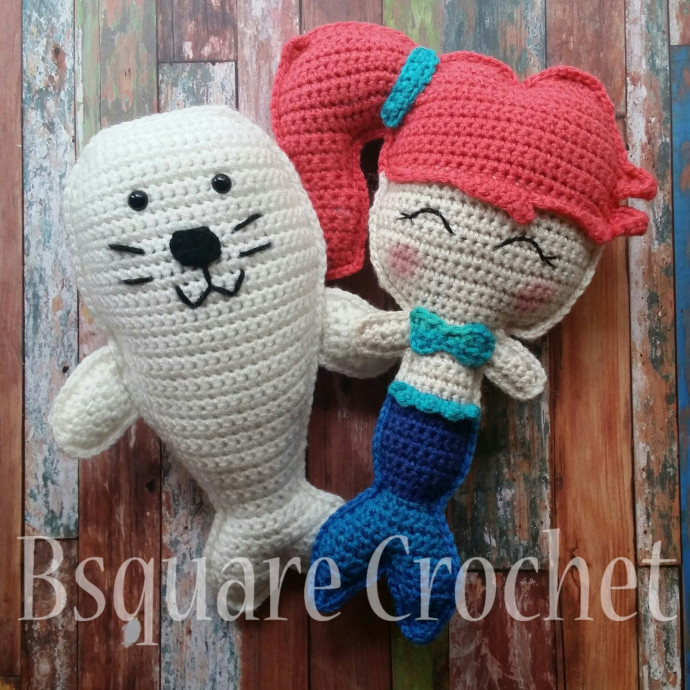 Crochet Seal Pillow Friend