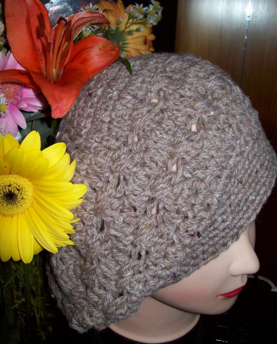 Crochet Beret With A Simple Cable Stitch