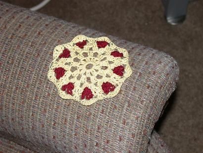 Crochet Colored Hearts Coaster