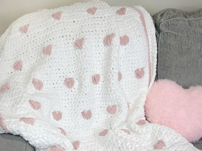 Puffy Hearts Blanket