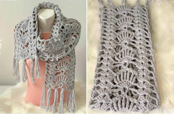 Crochet Lacy Scarf