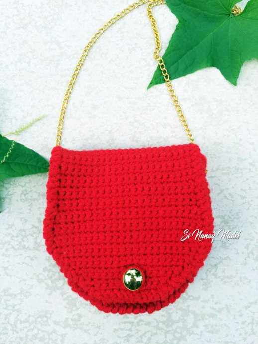 Crochet Red Mini- Shoulder Bag