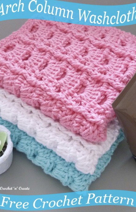 Free Crochet Pattern: Arch Column Washcloth – FREE CROCHET PATTERN ...