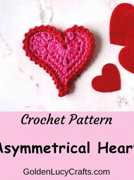 Crochet Asymmetrical Heart (Free Pattern)