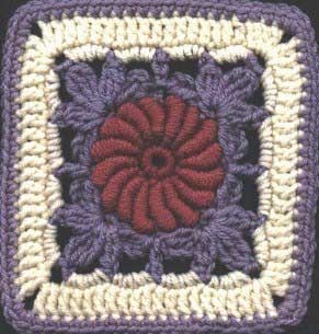 Crochet Irish Ivy Rose Square