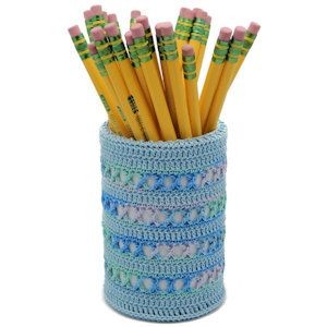 Crochet Lacy X Stitches Pencil Cup