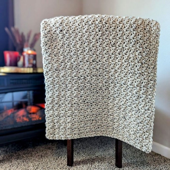 Crochet Chunky Fireside Throw Blanket