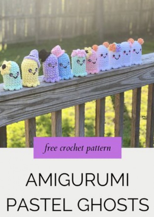 Free Crochet Pattern: Amigurumi Pastel Ghosts