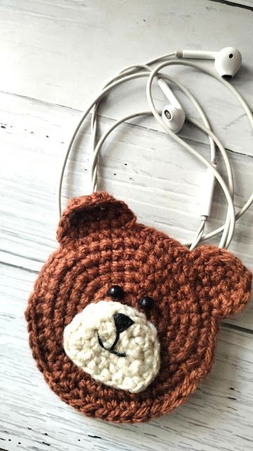 Crochet Teddy Bear Earphone Case