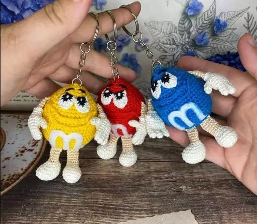 Crochet Amigurumi MMs Candies Keychain