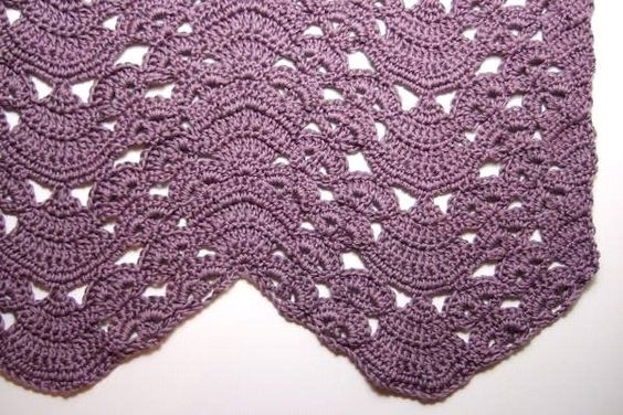 Crochet Fans and Pansies Ripple Blanket