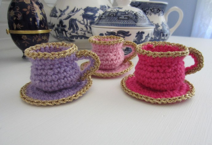 Crochet Tea Cup Christmas Ornament