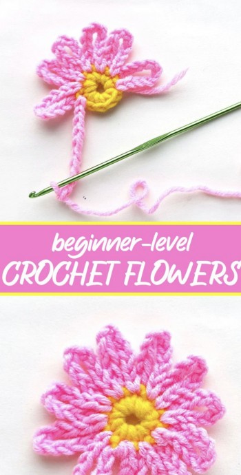 Simple Crocheted Flowers – Free Pattern – FREE CROCHET PATTERN ...