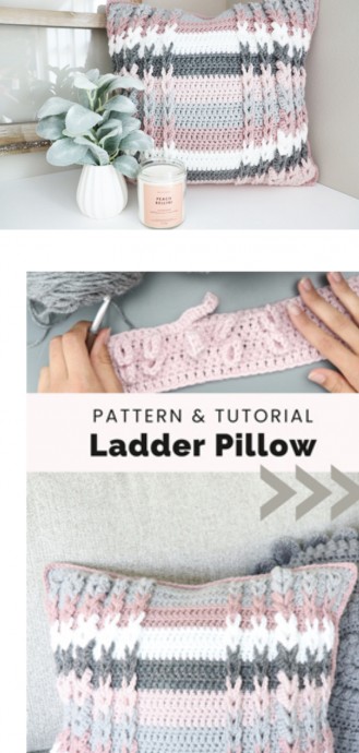 Crochet Jacob’s Ladder Stitch Pillow (Free Pattern)