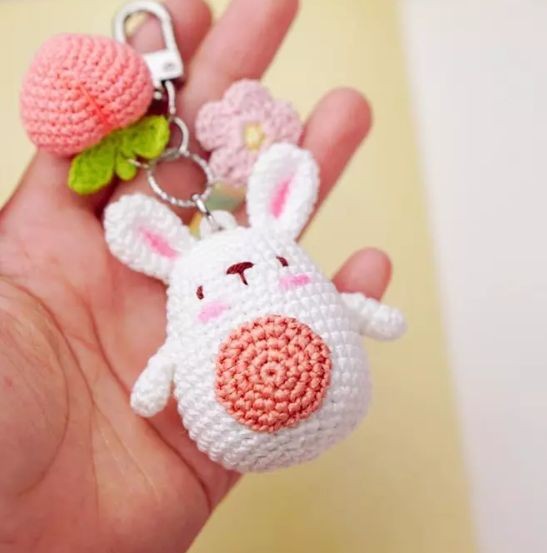 Crochet Amigurumi Keychain Bunny