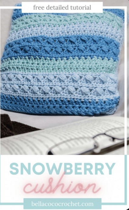 Free Beautiful Snowberry Cushion Crochet Pattern