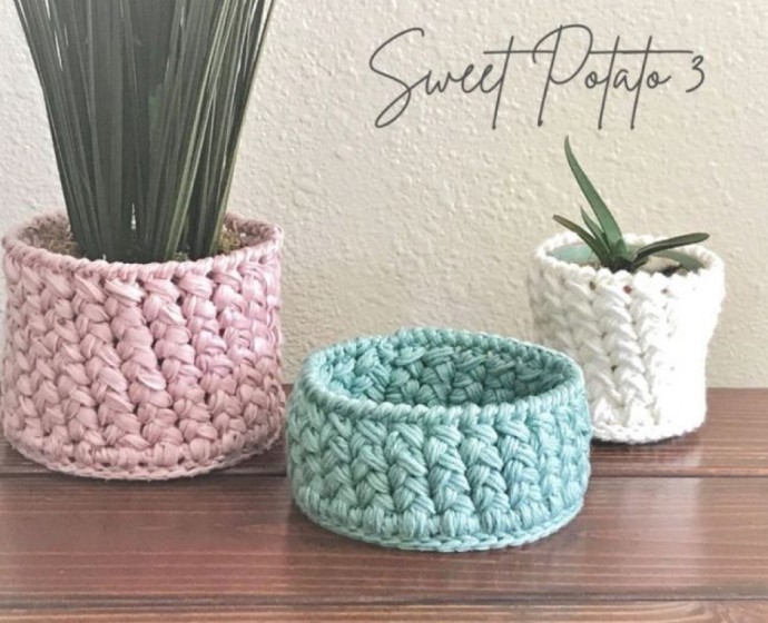 Crochet Woven Basket (Free Pattern)