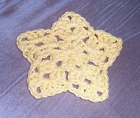 Crochet Gold Star Coaster