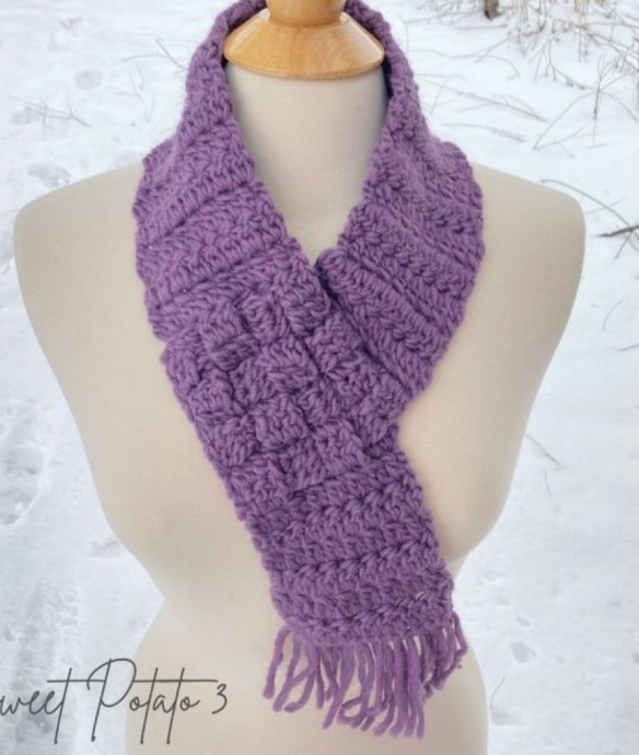 Crochet Woven Trellis Scarf (Free Pattern)