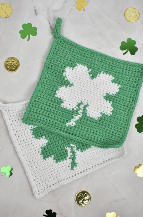 Shamrock Dishcloth Free Crochet Pattern