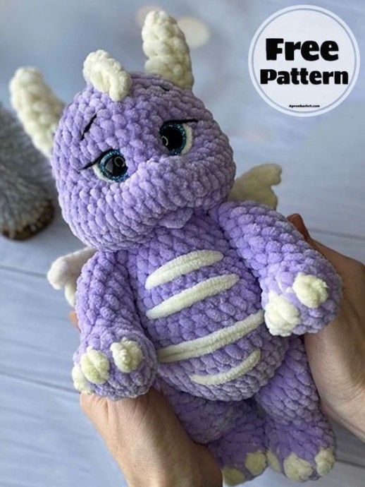 Crochet Purple Plush Dragon