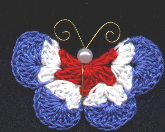 Crochet Butterfly Pins