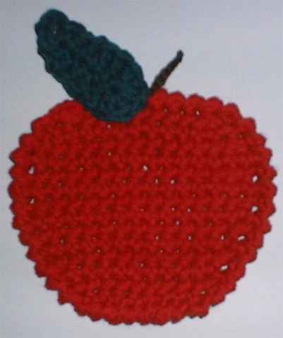 Crochet Apple Coaster