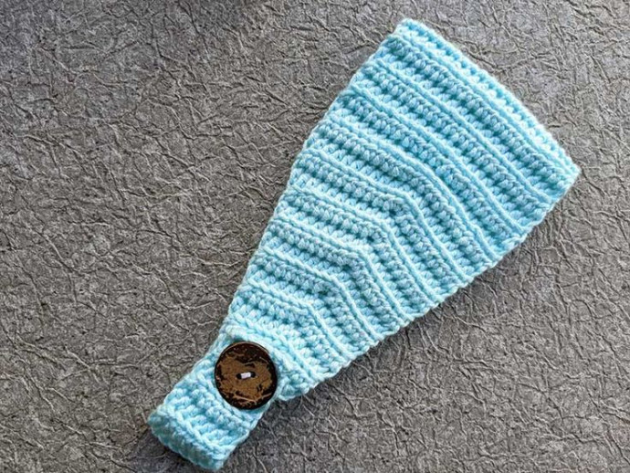 Crochet Headband with a Button Closure