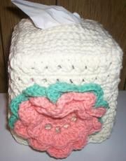 Crochet Ivory Square Tissue Cover